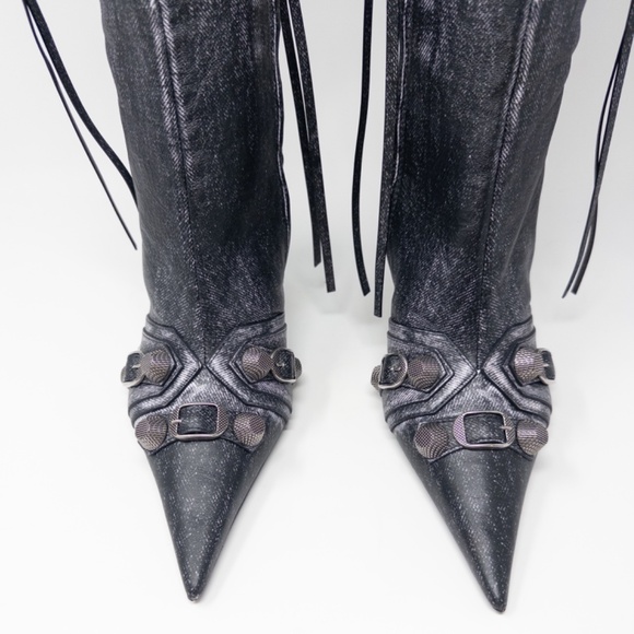 Balenciaga Cagole Denim Black 90mm Size EU 38C US 8 - Picture 6 of 13